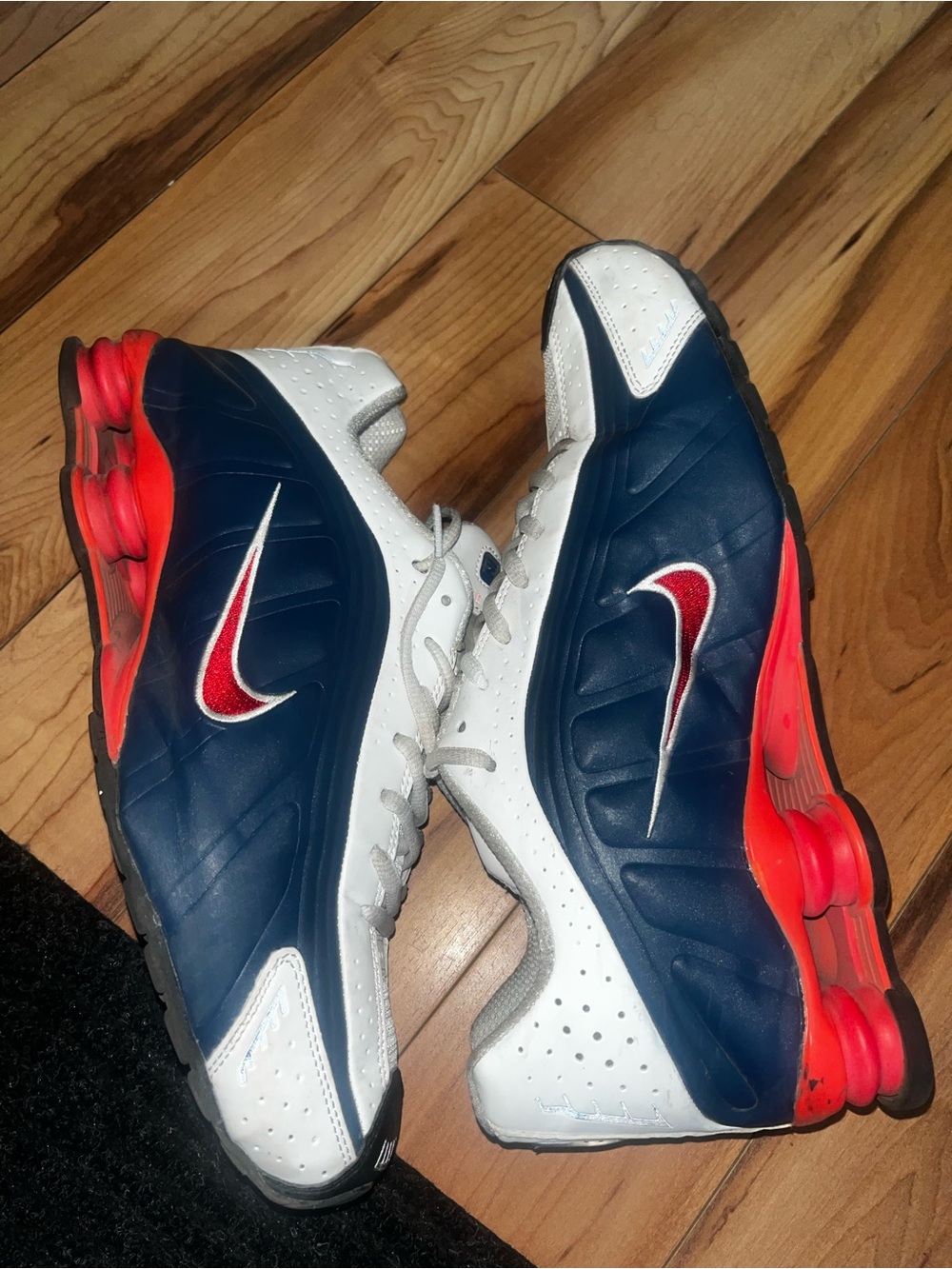 Nike Men’s Navy, White & Red Shox Running Sneakers